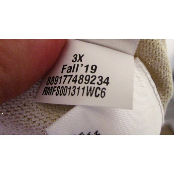 Rachel Roy Collection Plus Size Ivory Gold Combo Short Sleeve Top - Size 3X  NWT - Picture 16 of 16